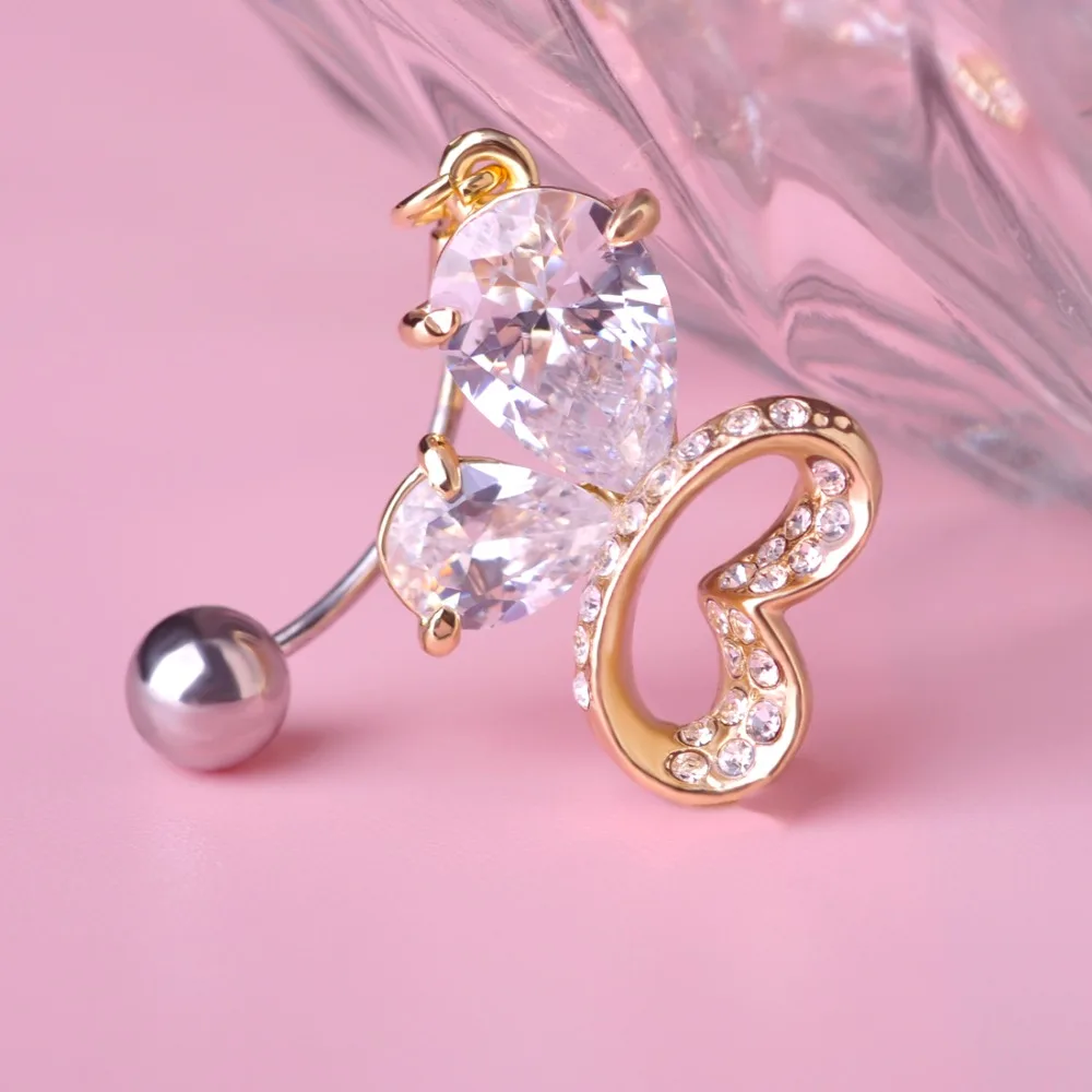 Heart Shape Navel Belly Button Rings Piercing Navel Rings For Women