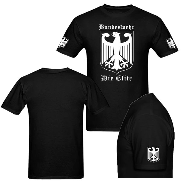 Bundeswehr Империя Орел вермахт Германия футболка для мужчин повседневное армии США Размеры S-3XL - Цвет: black