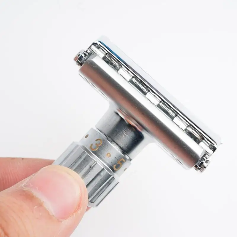 Online Einstellbare Double Edge Rasieren Sicherheit Rasierer rasierer Klingen Zink legierung Chrom Heißer Neue Razor Vater der Tag Geschenk Für Papa   junge Freund
