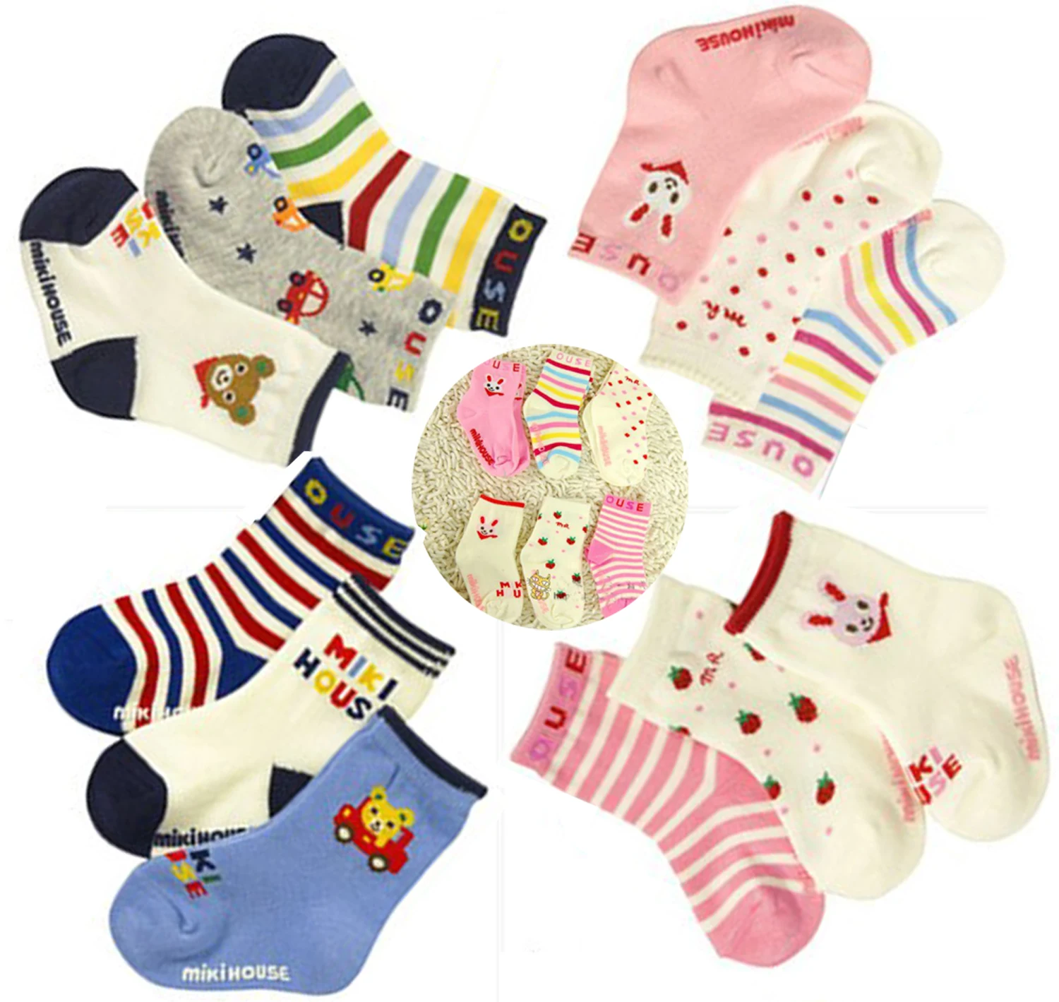 3 Pairs Toddler Socks Animals Patterns Kids Non Skid Knee High Cotton Socks for Infant Baby Boys Girls