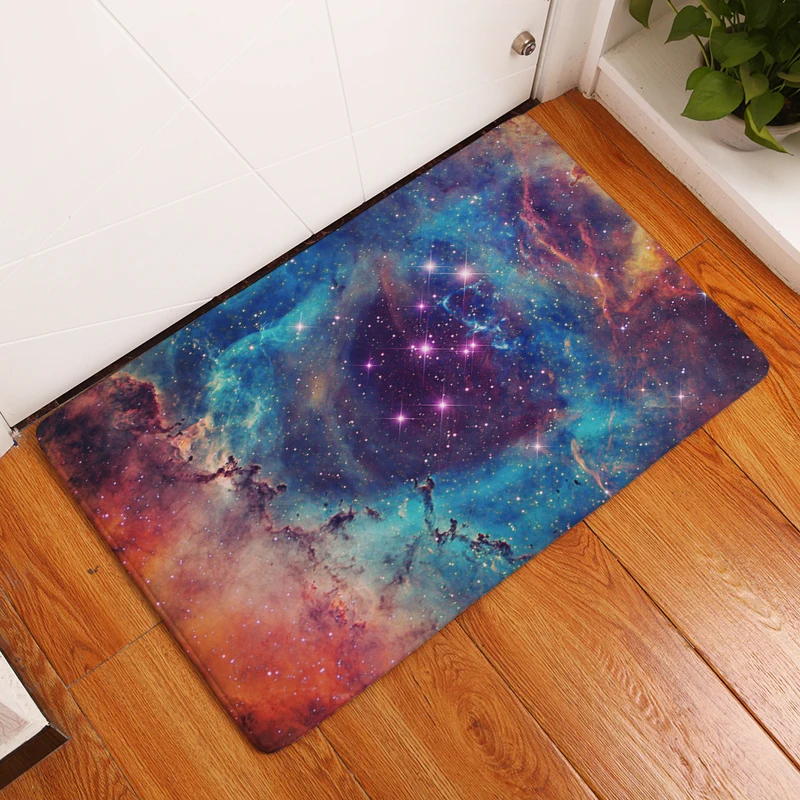 

Homing New Arrive in Front of Door Entrance Mats Mysterious Magical Remarkable Universe Nebula Rectangular Flannel Bedroom Mats