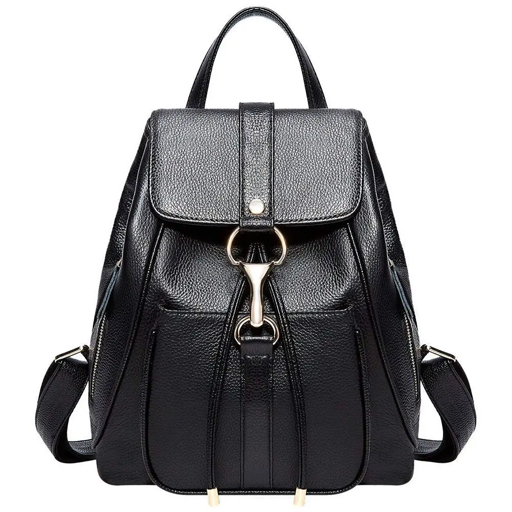 

Leather Backpacks Purse for Women Ladies Fashion Travel Shoulder Bag (Black)