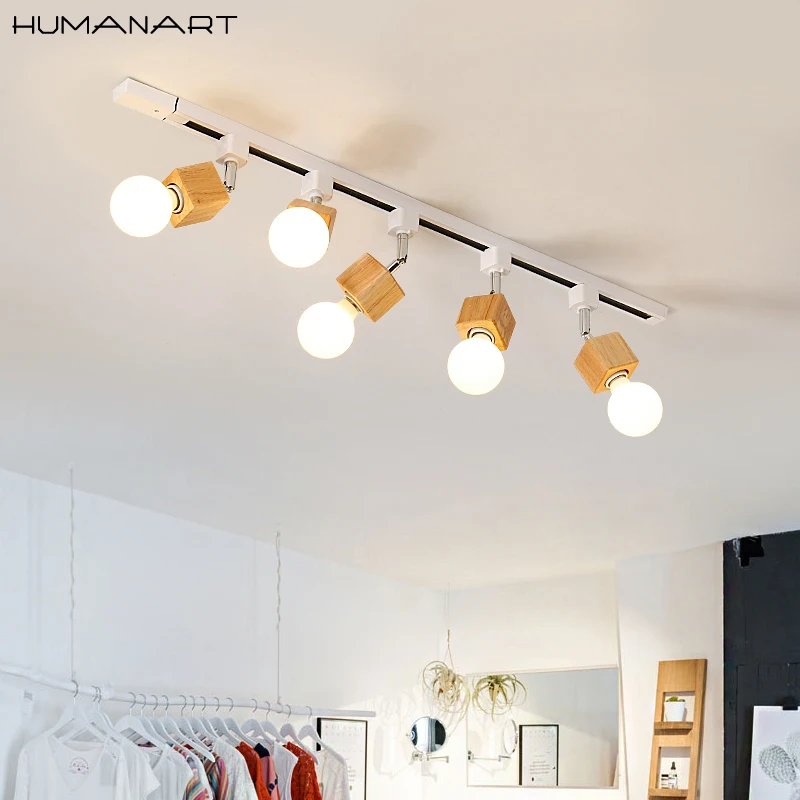 Us 59 67 49 Off E27 Bulbs Modern Nordic Track Light Adjule Lights Creative Wood Restaurant Clothing Lamp Lighting Fixture In Us 59 67 49 Off E27 Bulbs Modern Nordic Track Light Adjule Lights Creative Wood Restaurant Clothing Lamp Lighting Fixture In