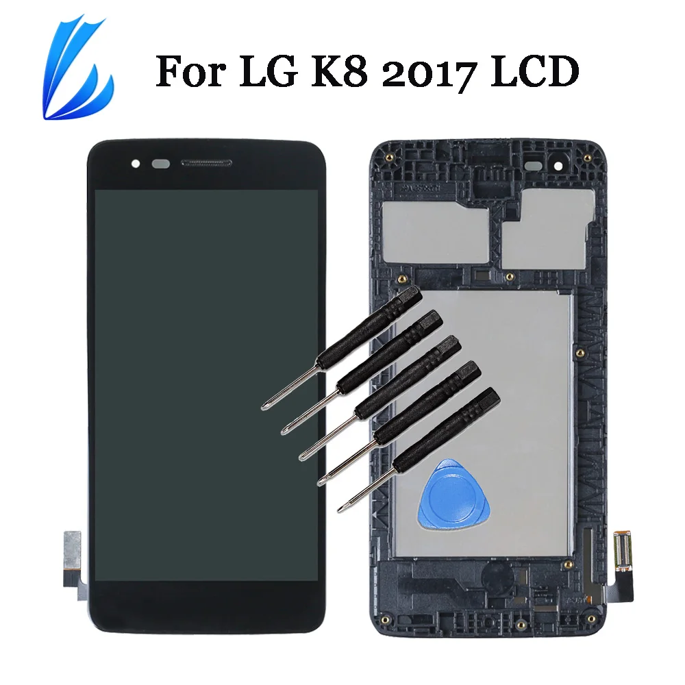 5 Inch LCD Touch Display For LG K8 2017 X240 Screen Replacement Digitizer Assembly With Frame No Dead+Tools | Мобильные телефоны и