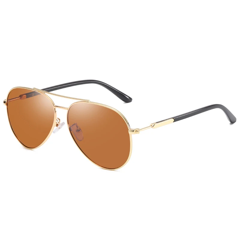Горячая мода Мужская UV400 поляризованных покрытия Солнцезащитные очки Мужчины вождения зеркальные очки солнцезащитные очки для мужчин Sunwear Logorela - Цвет линз: glod tea