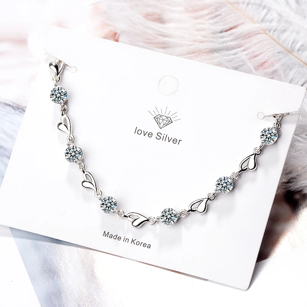 Модный женский браслет простой из стерлингового серебра 925 пробы серебряная