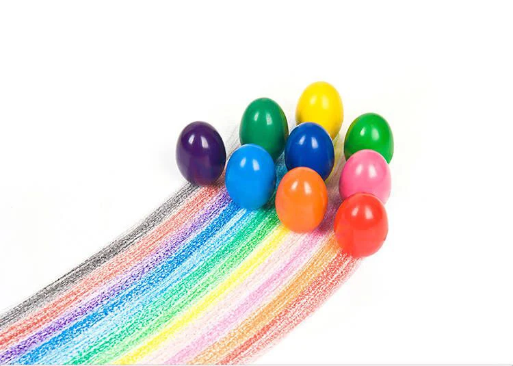9 цветов безопасность нетоксичный воск креативные Детские краски кисти мелки Твердые яйца формы подарки Детские игрушки краска для