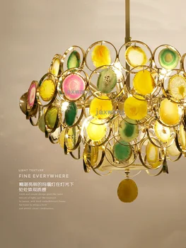 

Nordic Chandelier Living Room Iron Hanglamp Creative Bedroom Chandeliers Agate Simple Light Luxury Dining Room De Light Fixtures