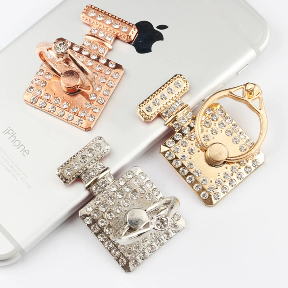 

Diamond Perfume Bottle Shape Finger Ring Phone Holder Stand Universal Mobile Phone Ring Stand Holder For Smartphones Pip socket