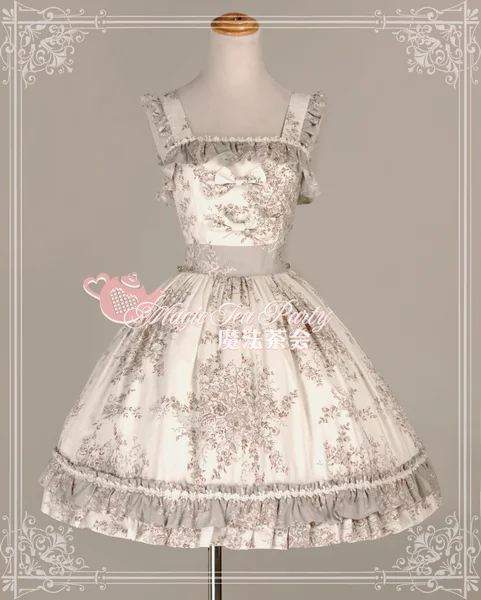 

Magic Tea Party Floral Printed Contrast Color Classic JSK Lolita Dress