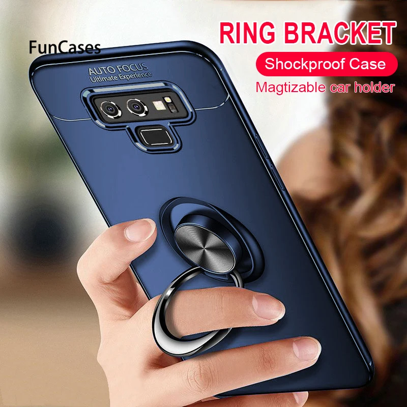 

Luxury Soft Silicone Car Holder Ring Case On The For Samsung Galaxy S9 Plus S8 Plus Note 8 9 Phone Case Note 9 Shockproof Case
