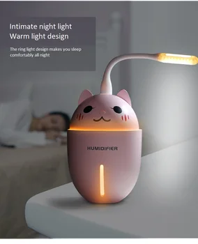 

new Cute Pet Humidifier Multi-function Three-in-one Humidifier with Night Light Small Fan Mini USB Humidifier