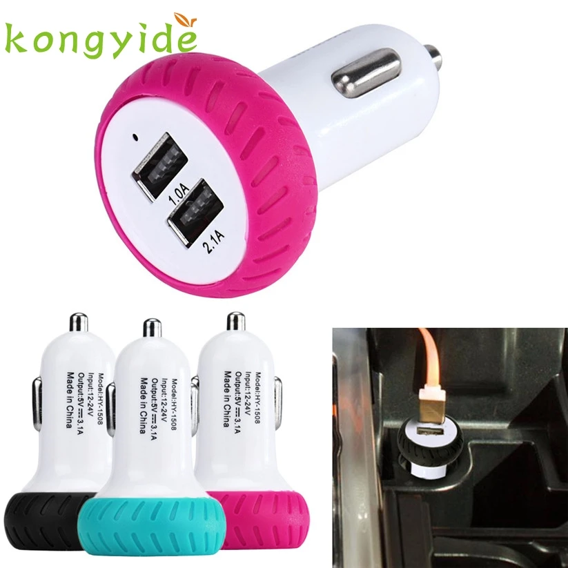 

Car-styling kongyide Mini Dual 2 Port 12V USB Auto In Car Charger Adapter Adaptor Charging td23 Dropship
