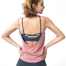 Женская дышащая майка для фитнеса, занятий йогой, занятий в тренажерном зале, майка, сексуальная Спортивная футболка с открытой спиной, женская футболка для бега, спортивный топ