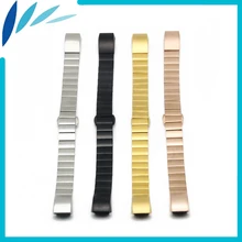 Stainless Steel Watch Band 13mm for Fitbit Charge 2 Smart Watchband Butterfly Clasp Strap Loop Wrist Belt Bracelet Black Silver