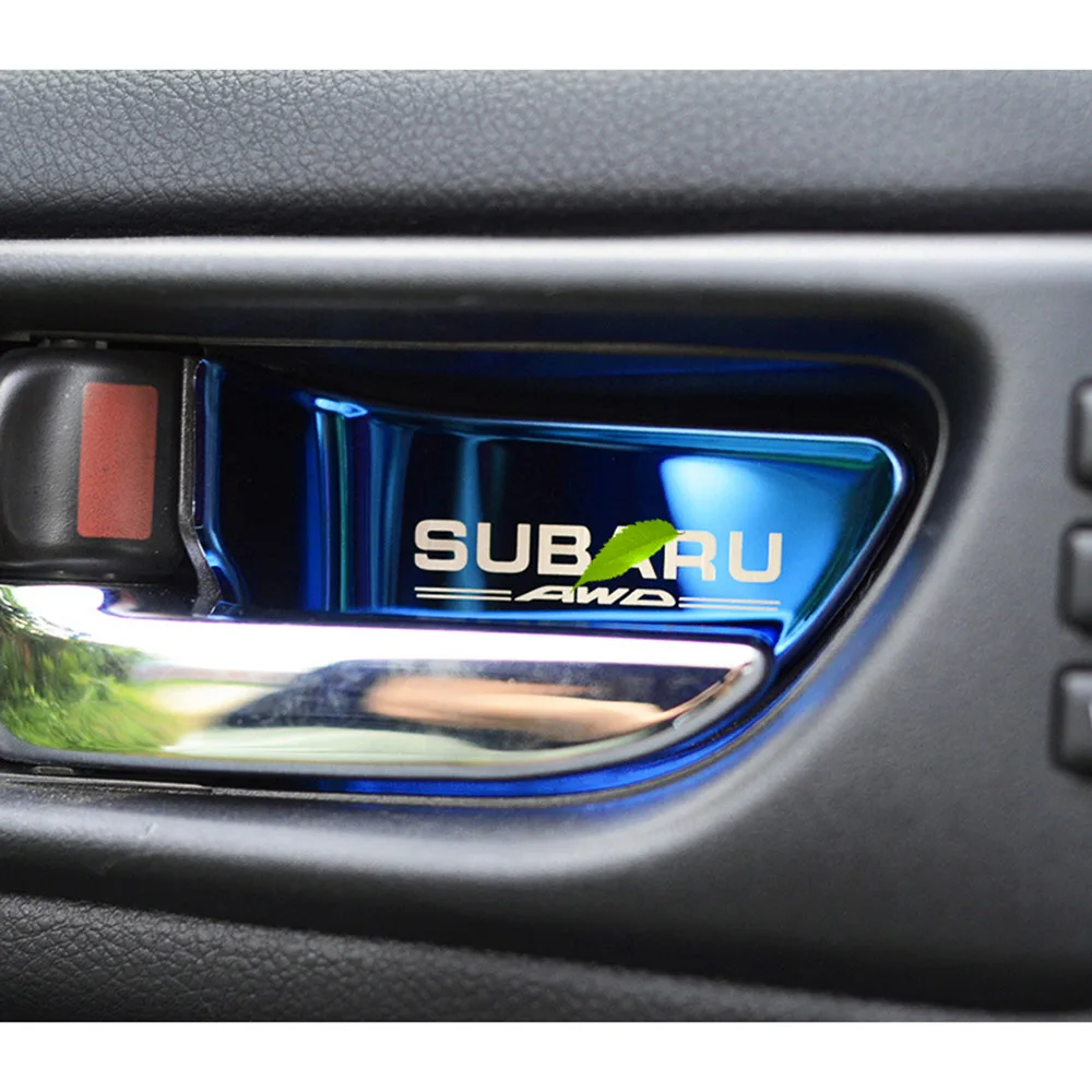 Специально для Subaru Forester Outback XV, автомобильные аксессуары, брелок для автомобиля Subaru STI 4 шт./компл. Цвет Нержавеющая сталь двери автомобиля интерьер дверная ручка Стикеры