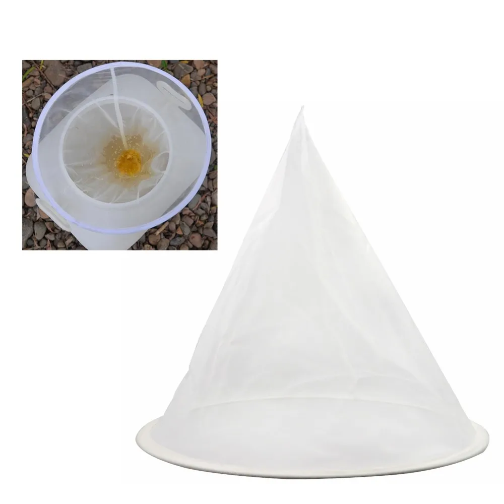 

1PCS Mesh Nylon Cone-shape White Honey Strainer Filter Fiber Net Single Layer Beekeeping Tools Purifier Apiary Equipment New