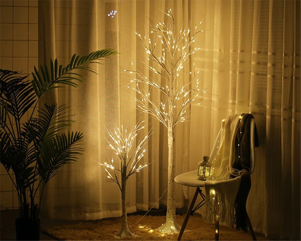 Árvore de Bétula Iluminação da Árvore Transporte da Gota Luz para o Natal Lâmpada Decorações Prata Casa Férias ue Interior Moderno Criativo Led 26 High Quality Luzes e Iluminação