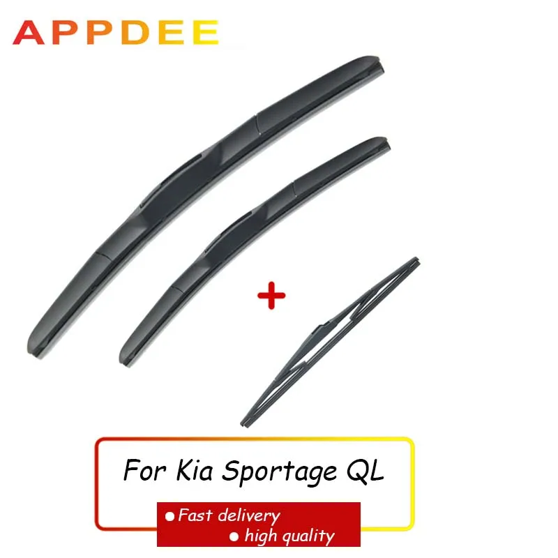 APPDEE Wiper Front & Rear Wiper Blades Set For Kia Sportage QL 2016 2017 2018 2019 Windshield 2019 Kia Niro Rear Wiper Blade Size