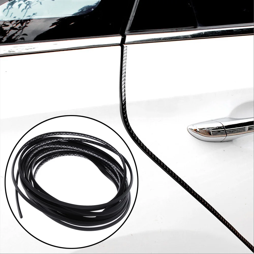 5 м защитные щитки для края автомобильной двери полосы стиль U форма отделка литья углеродного волокна и резины протектор уплотнения анти столкновения протектор полосы