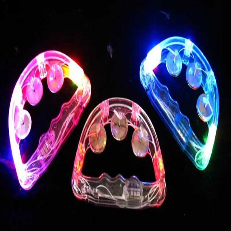 100pcs / lot Colorful LED Flashing Baby Rattle Hand Bell Light Up LED