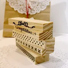 Милая граница деревянная отделка Штамп для DIY, 5 различных дизайн 15 шт./партия