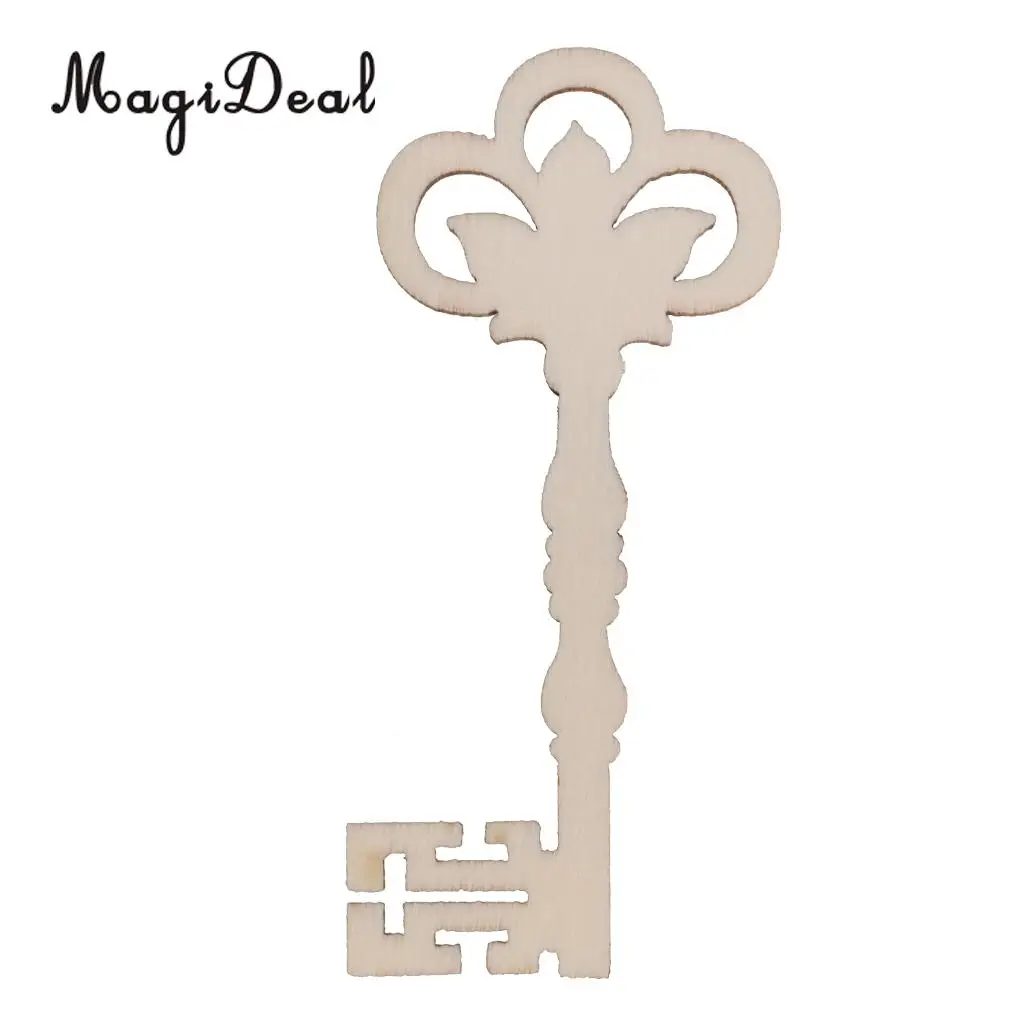 MagiDeal 10pcs/Lot Wooden Victorian Keys Embellishment Keys Cards Scrapbooks Crafts Wedding Christmas Trees Decorations