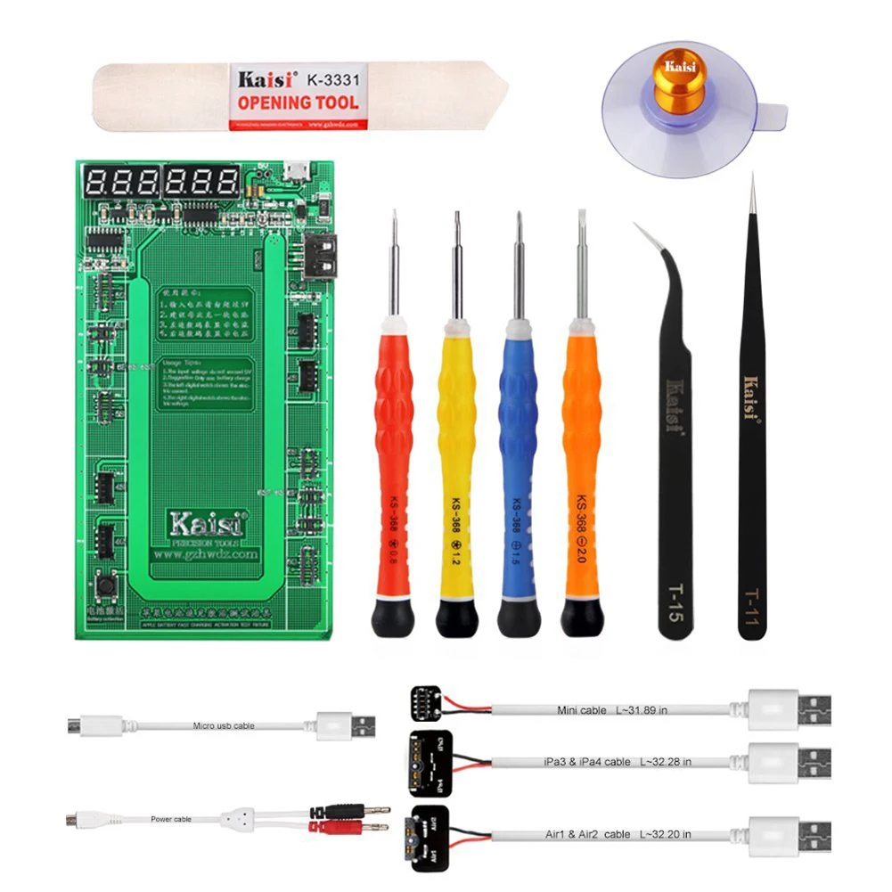 

Kaisi Battery Tester/charger Activation Board for Apple Phone 4/4s/5/5c/5s/6/6s/6+/6s+/ipad 4/ipad Mini /Ipad Air