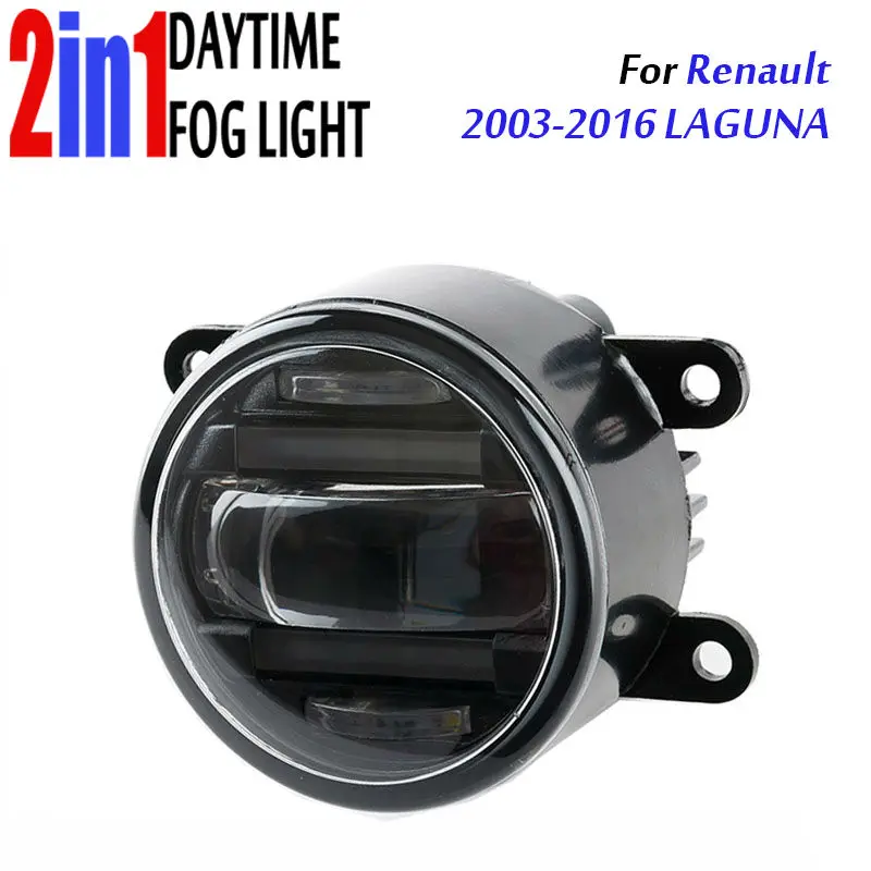 for Renault laguna 2003-2016 3.5" 90mm Round LED Fog Light Daytime Running Lamp Assembly Chips DRL Lighting Lens | Автомобили и