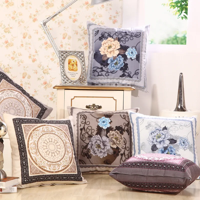 

Super soft printing simple skin velvet pillowcase office waist sofa pillowcase pillow home hotel decoration