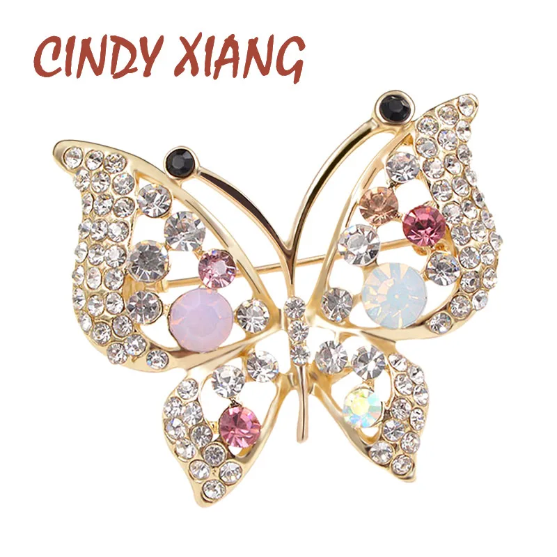 CINDY XIANG горный хрусталь бабочка Броши для женщин булавки и Модные ювелирные