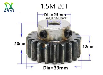 

1.5M 20teeth gear pinion 1.5module gear rack 18teeth quenching Spur Gear pinion bore 5mm-12mm spur gear precision 45steel pinion