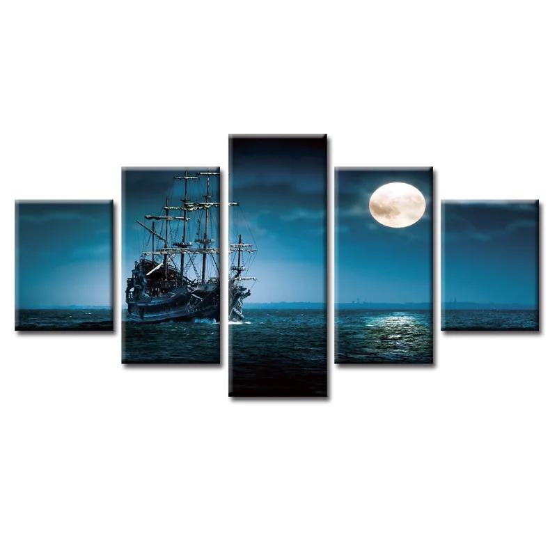 

Wholesale Sea sailing series Paintings Wall Art Home Decoration framed Canvas Oil Painting For Living Room Room