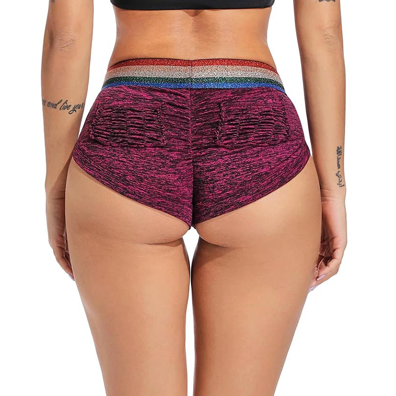 Women Yoga Shorts High Waist Push Up Quick Dry Breathable Sports Running Fitness Heart-shaped Beach Shorts Swimming yoga Leggins