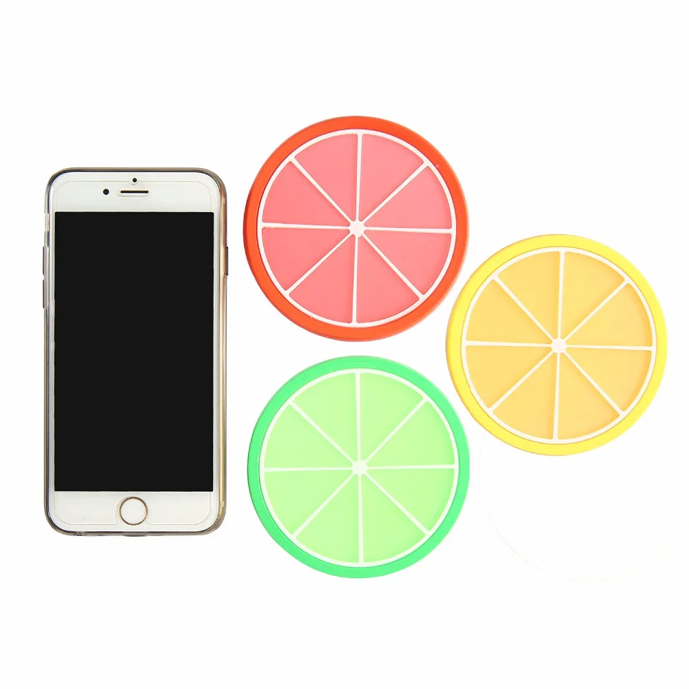 Pawaca 7pc/set Fruit Shape Silicone Coasters Colorful Silicone Tea Cup Hot Drinks Holder Mat Pads Table Placemat Kitchen Tools