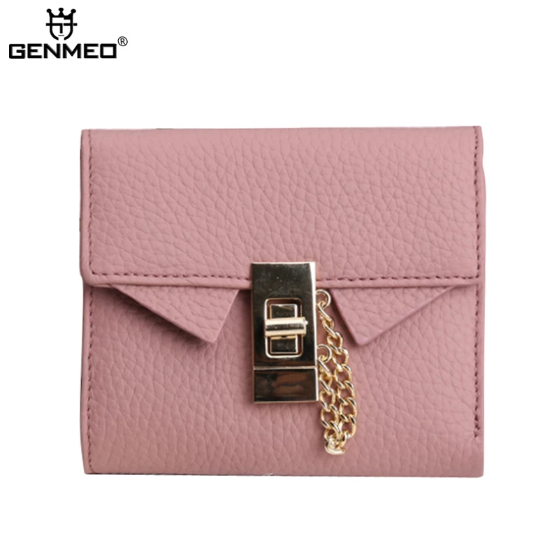 

MAIFEINI New Arrival Genuine Leather Short Wallets Women 3 Folds Cow Leather Wallet Card Holder Purse Clutch Money Bag Bolsa