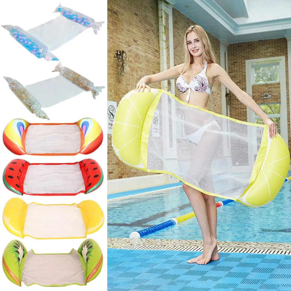 cheap Inflatable Pool Float Bed 120*73CM Inflatable Water Lounge Chair Swimming Float Hammock Lounge The Bed For Swimming