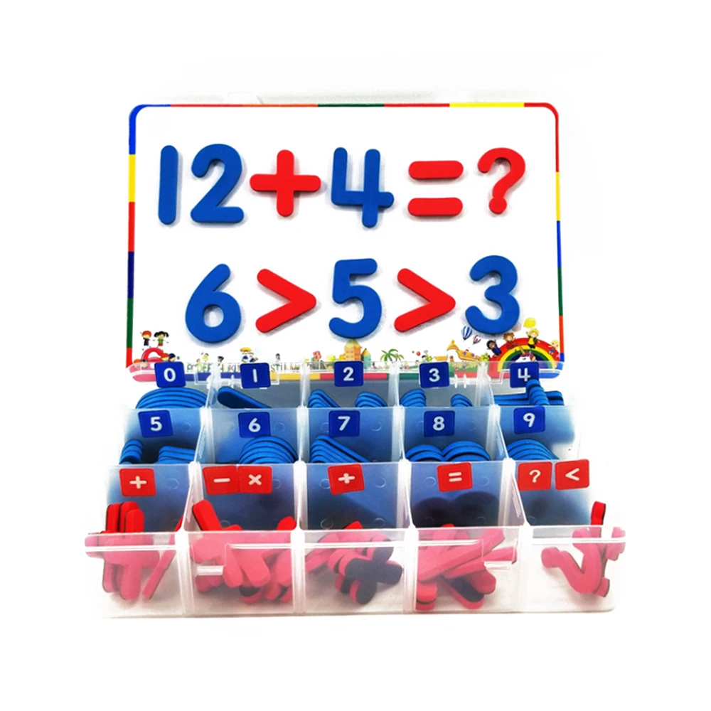 Набор магнитных букв с двусторонней магнитной доской для детей, орфографические и Обучающие Развивающие игрушки, набор математических игрушек