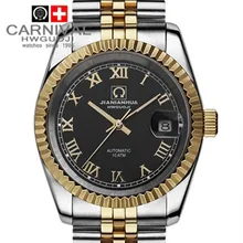 Carnival gold luminous waterproof military diving sports mens automatic mechanical watch full steel luxury brand watches