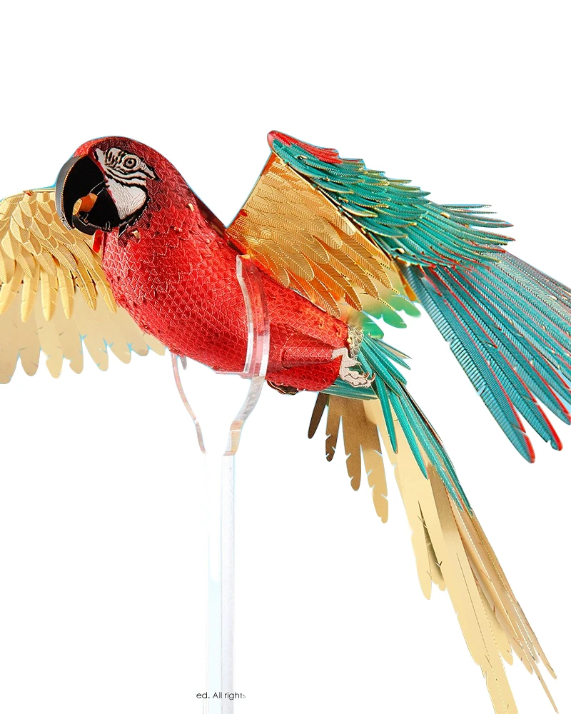 

2019 Piececool 3D Metal Puzzle Scarlet Macaw Animal DIY Laser Cut Puzzles Jigsaw Model For Adult Children Kids Educational Toys