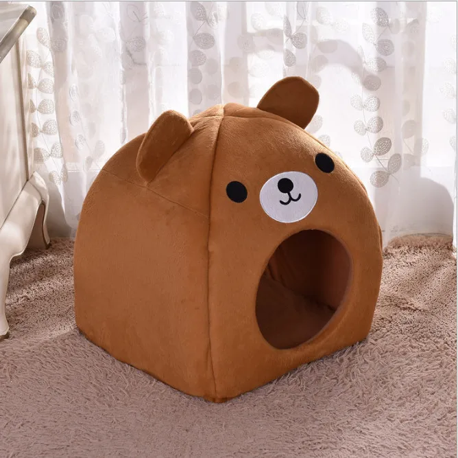 

Cat Small Dog Soft Bed Met House Tent Igloo Bed House Cute Cartoon Brown S L