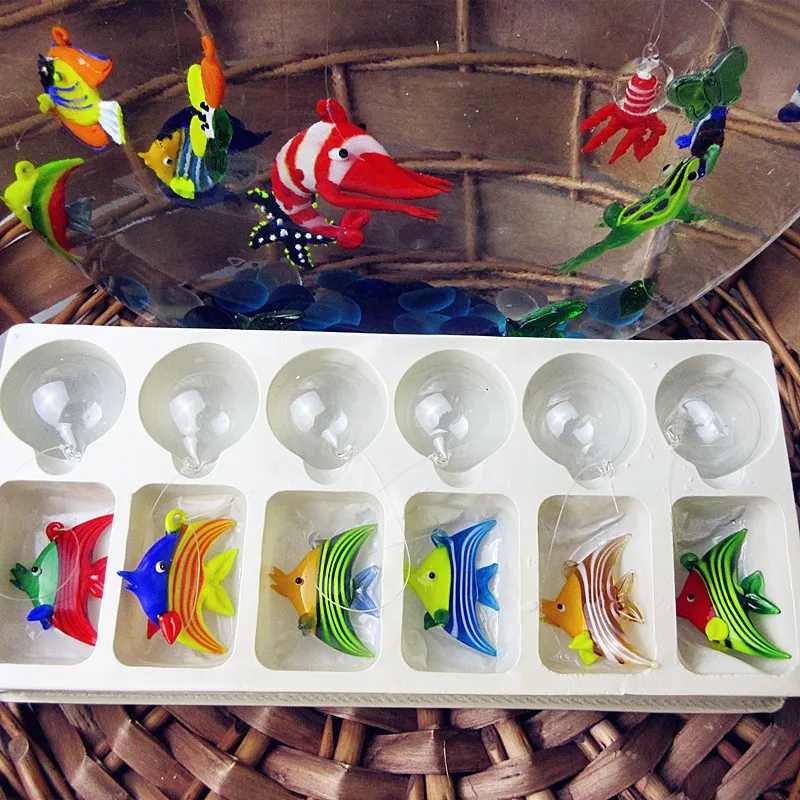 Afsnijden Aanbevolen aansluiten Drijvende glas vis Aquarium Mini Fish Beeldje Handgemaakte glazen vis Lamp  werken Miniatuur zee wereld Tropische Vis Hanger|fish figurine|glass  fishglass miniature - AliExpress