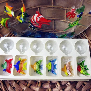 

Floating glass fish - Aquarium Mini Fish Figurine - Handmade glass fish Lamp working Miniature sea world Tropical Fish Pendant