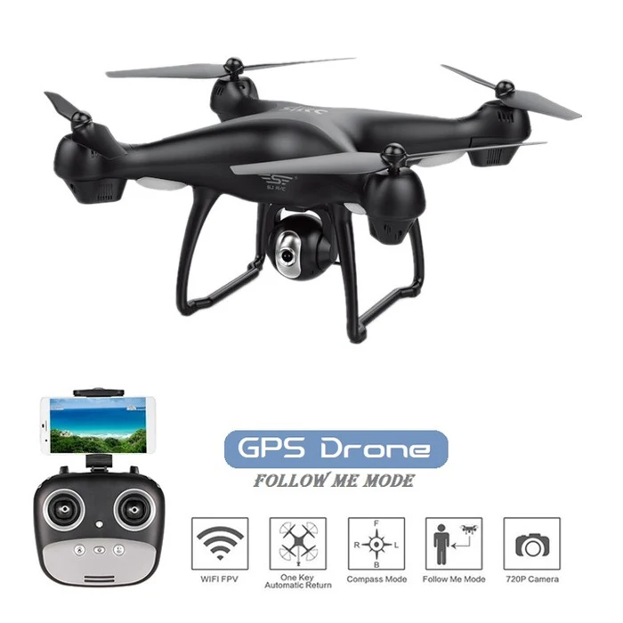 

S70W GPS FPV RC Drone with 1080P HD Adjustable Wide-Angle Camera WiFi Live Video Follow Me GPS Return Home RC Quadcopter Dron