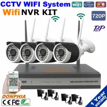 1.0MP 720 P Беспроводной WI-FI IP CCTV Камеры Безопасности 4CH NVR Система P2P Комплект Wi-Fi Ip-камеры Nvr комплект для домашнего офиса factory безопасности