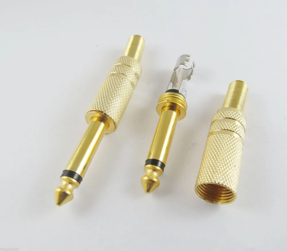 100pcs-635mm-1-4-mono-male-plug-metal-audio-cable-solder-gold-ts-adapter-connector