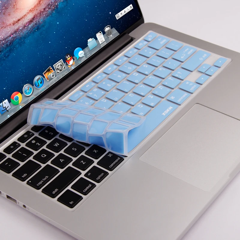 Синяя силиконовая клавиатура XSKN с ивритом Isreal для старого Macbook Pro Air 13/15/17