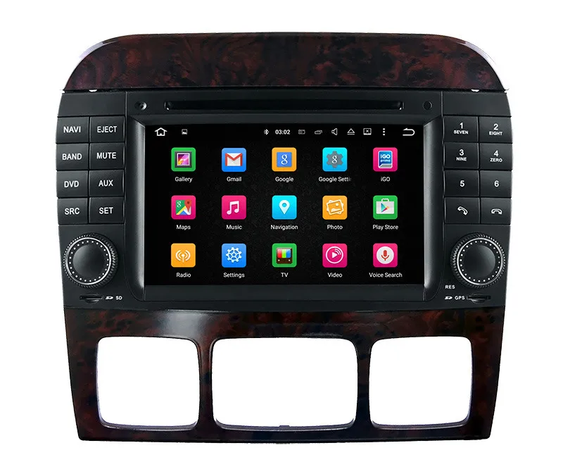 Perfect Android 8.0 Car DVD Player for Mercedes Benz S W220 S280 S320 S350 S400 S430 S500 with GPS Navigation Radio BT SD 4Core 4G+32G 1