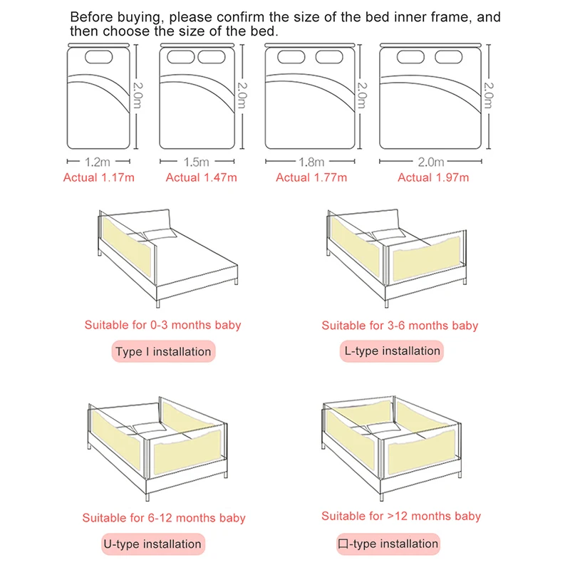 IMBABY Children's Beds Barriers Crib Bumpers Child Safety Barrier Liftable Bed Guardrail Cute Cartoon Fence Protective Side Bed