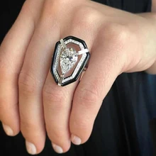 Модное мужское кольцо с кристаллами, царство CZ, древние Винтажные Украшения в виде сердец, уникальные черные кольца для женщин O5M102